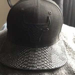 All black snakeskin  bulls snakeskin strap back